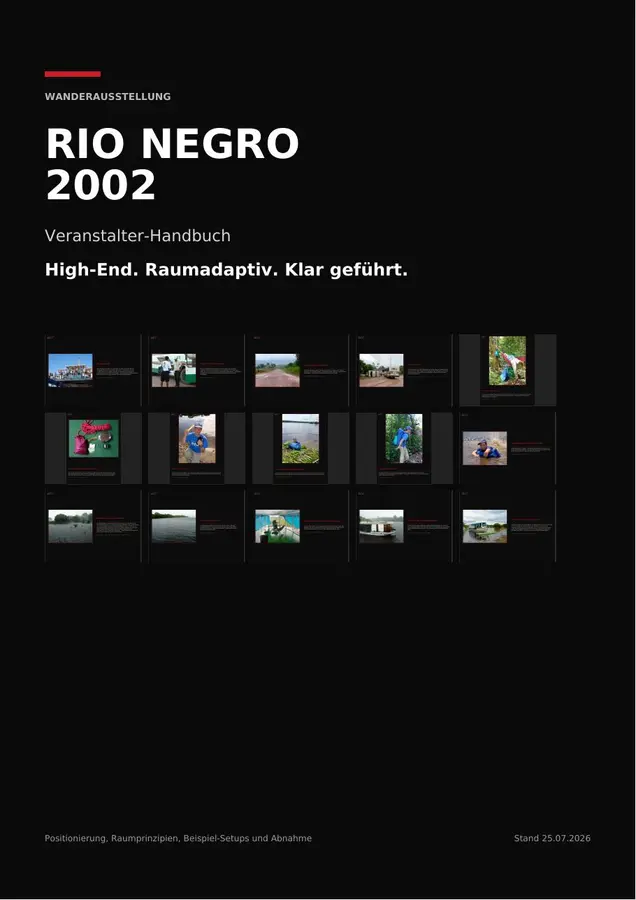 Originalcover des raumadaptiven Veranstalter-Handbuchs Rio Negro 2002